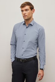 Blue/Black Gingham Regular Fit Trimmed Shirts 2 Pack - Image 9 of 13