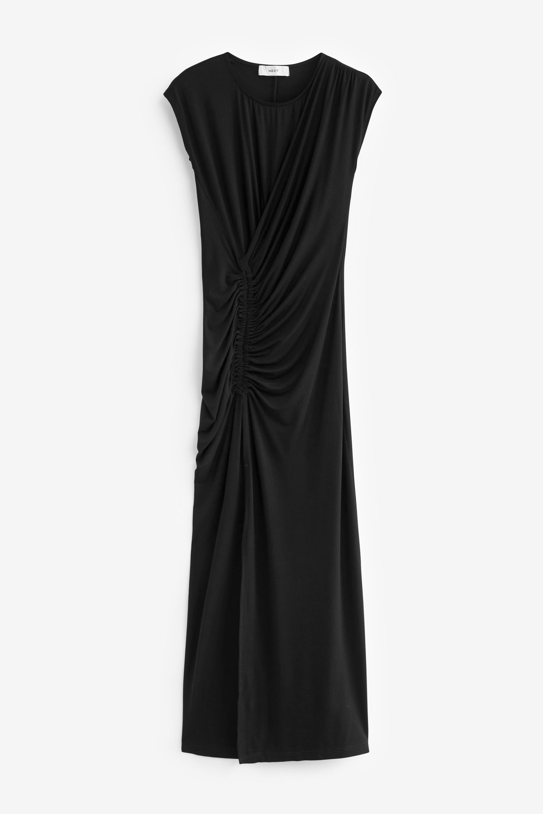 Buy Black Ruched Jersey Midi Dress from Next Luxembourg