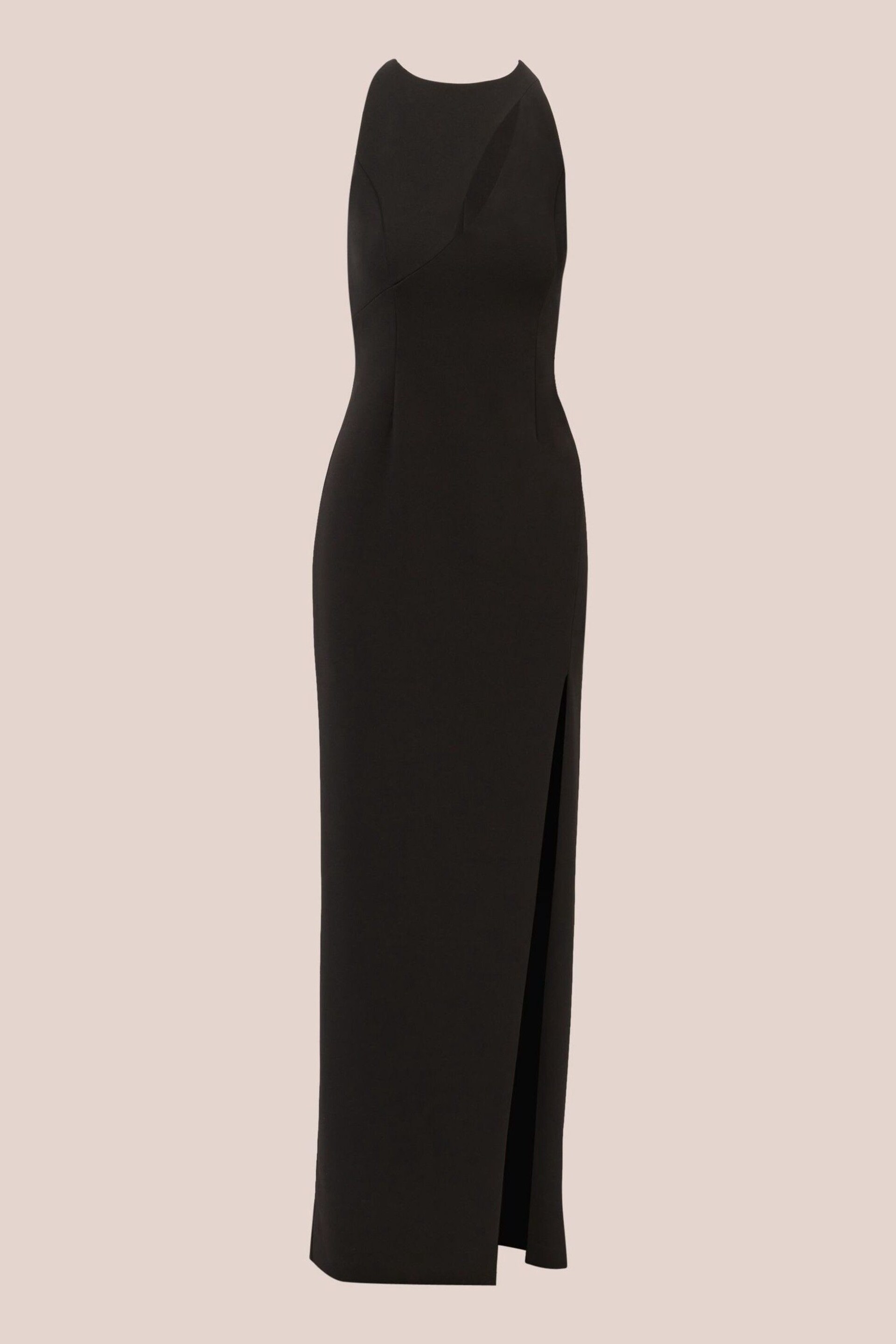 Aidan by Adrianna Papell Sleeveless Knit Crepe Black Gown - Image 6 of 7