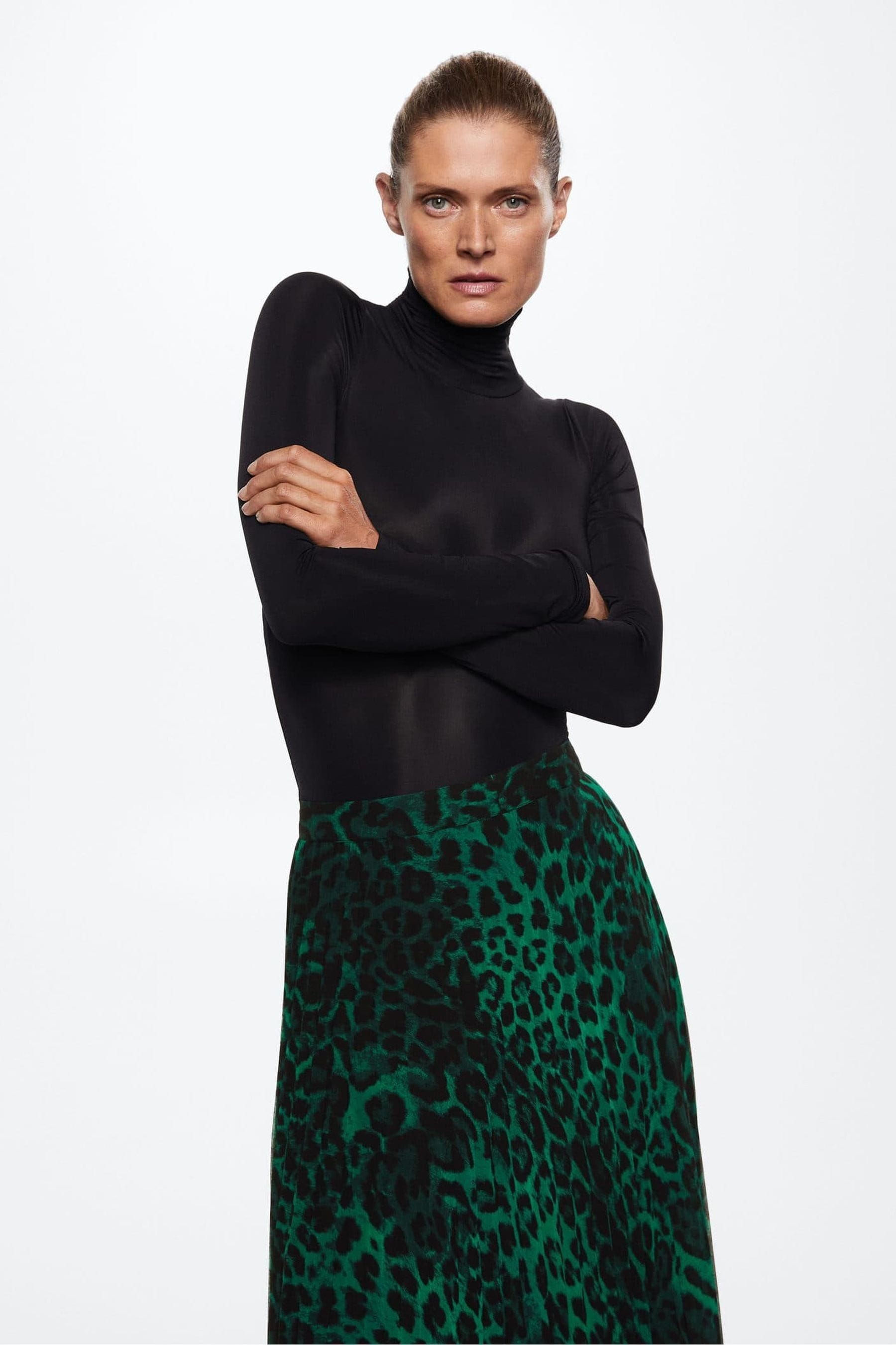 Buy Mango Green Animal Print Skirt from the Next UK online shop