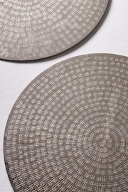 Silver Hammered Metal Placemats and Coasters Set of 2 Placemats - Image 2 of 4