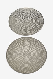 Silver Hammered Metal Placemats and Coasters Set of 2 Placemats - Image 3 of 4