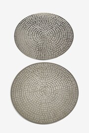 Silver Hammered Metal Placemats and Coasters Set of 2 Placemats - Image 4 of 4