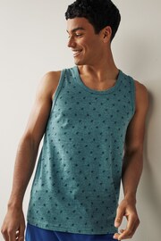 Blue Palm Tree Pattern Vest - Image 1 of 8