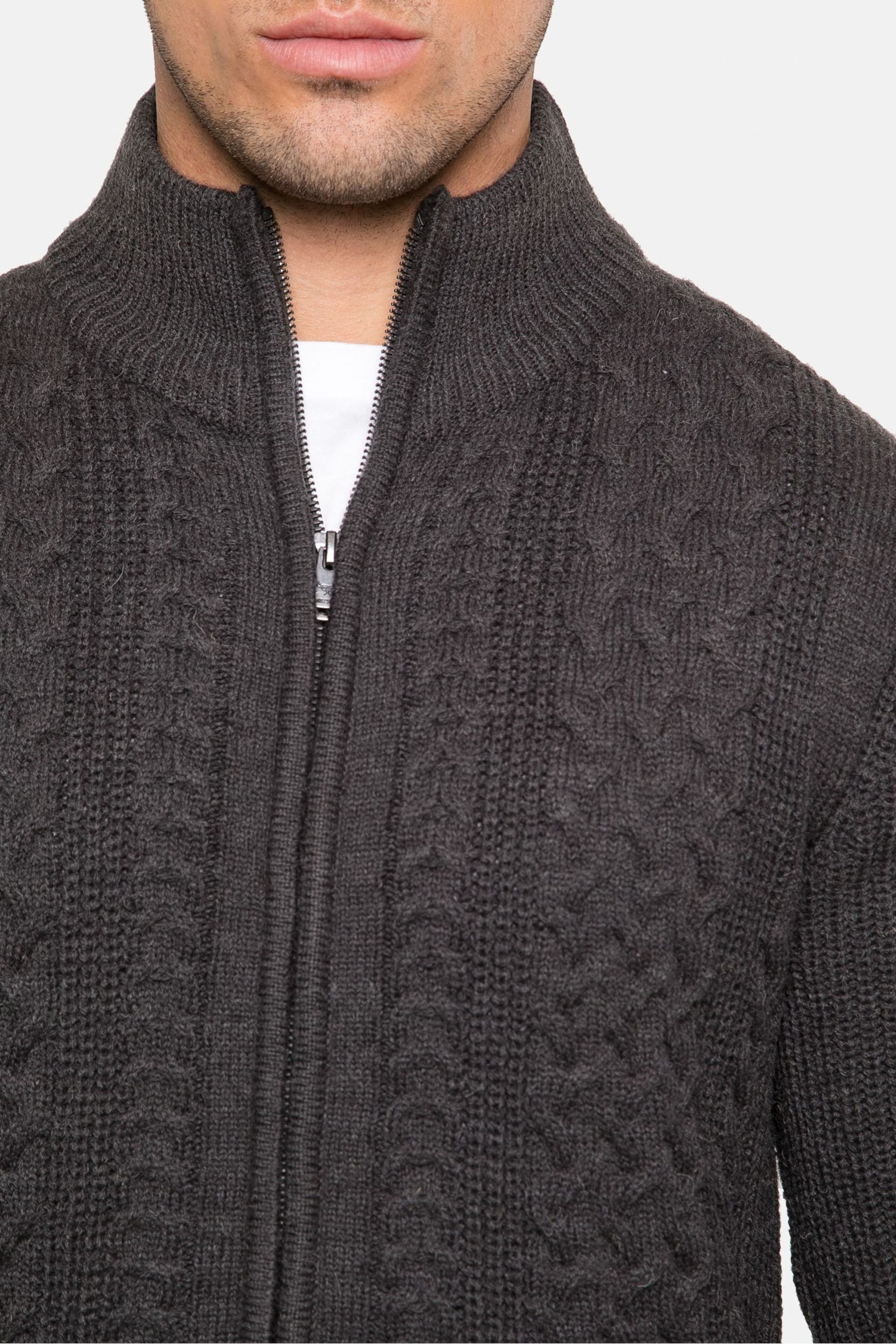 Threadbare Grey Zip Through Cardigan - Image 4 of 4