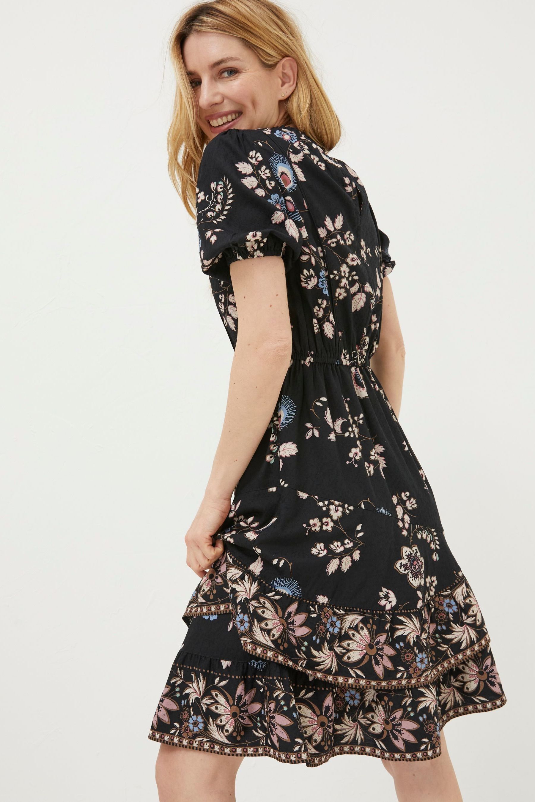 Buy FatFace Black Shaney Fall Floral Dress from Next Luxembourg