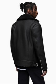 AllSaints Black Xander Shearling Jacket - Image 2 of 7