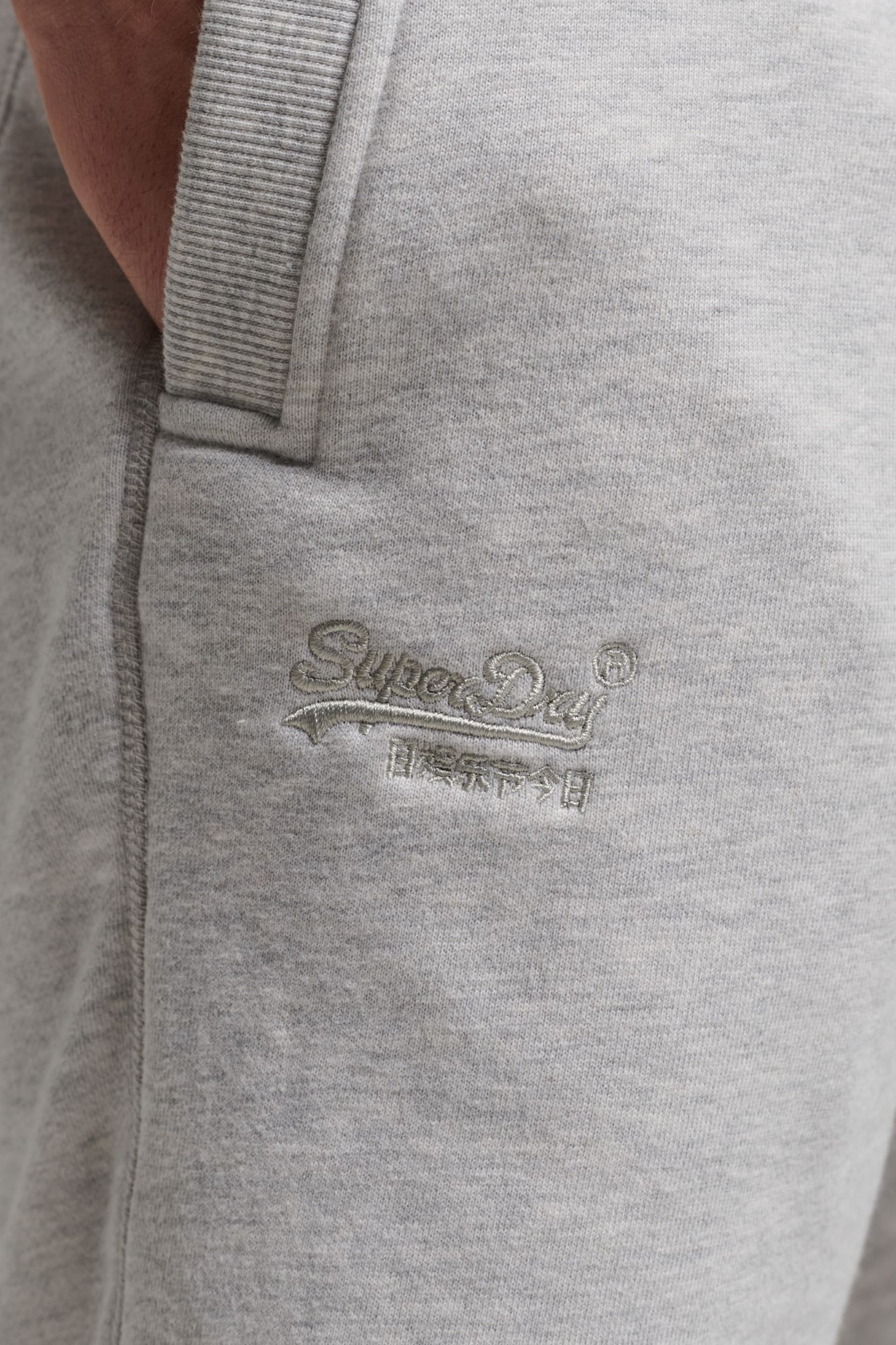 Superdry Light Grey Vintage Logo Embroidered Jersey Shorts - Image 5 of 8