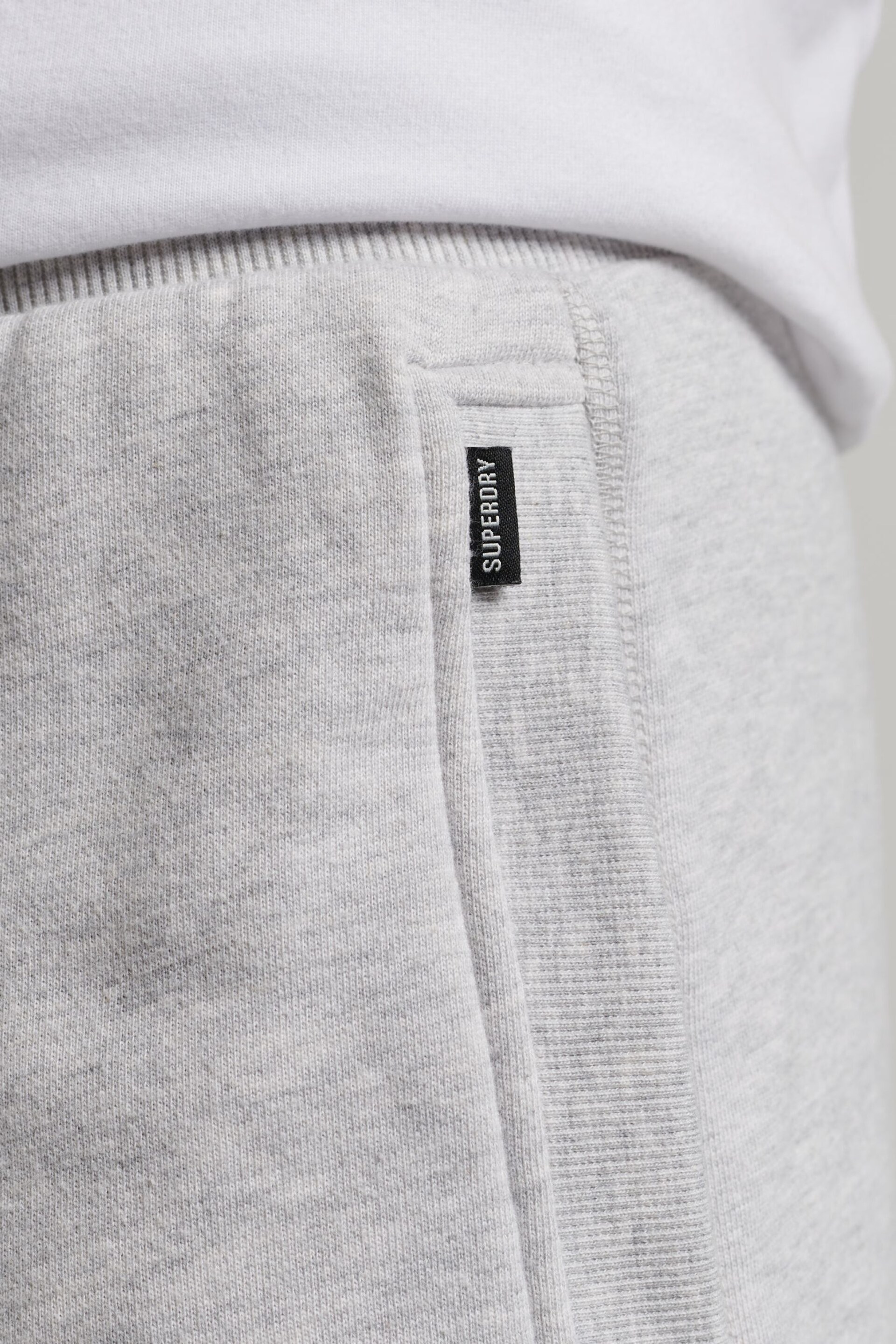 Superdry Light Grey Vintage Logo Embroidered Jersey Shorts - Image 6 of 8