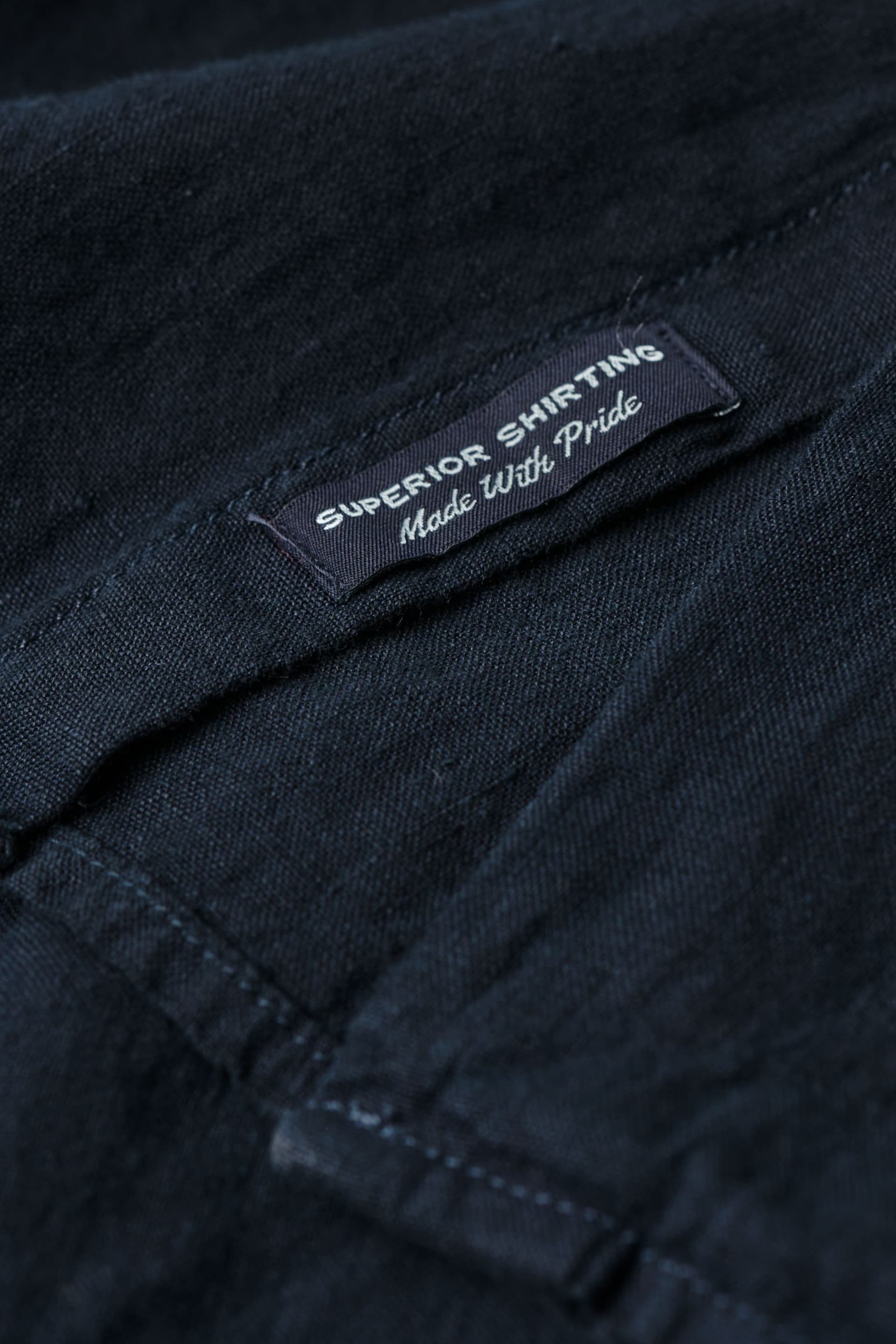 Superdry Blue Studios Casual Linen Short Sleeve Shirt - Image 12 of 13