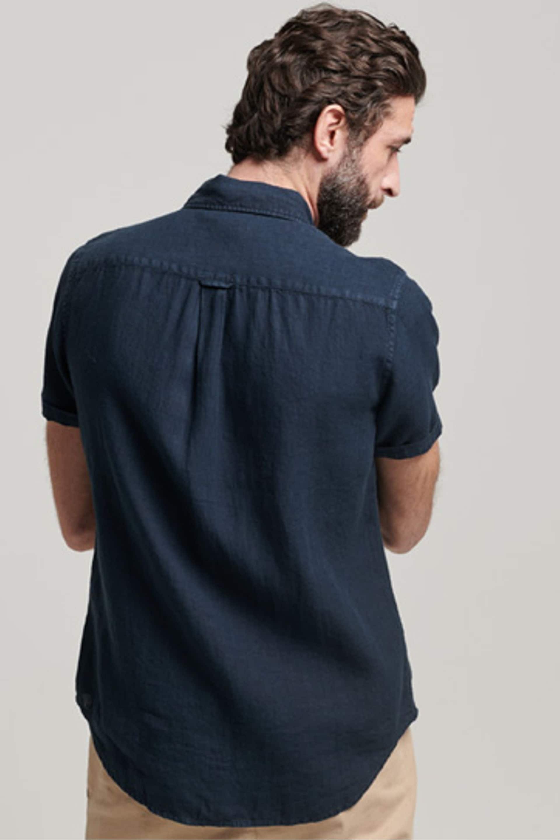 Superdry Blue Studios Casual Linen Short Sleeve Shirt - Image 2 of 13