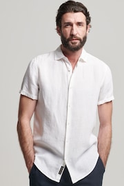 Superdry Optic Studios Casual Linen Short Sleeve Shirt - Image 1 of 9