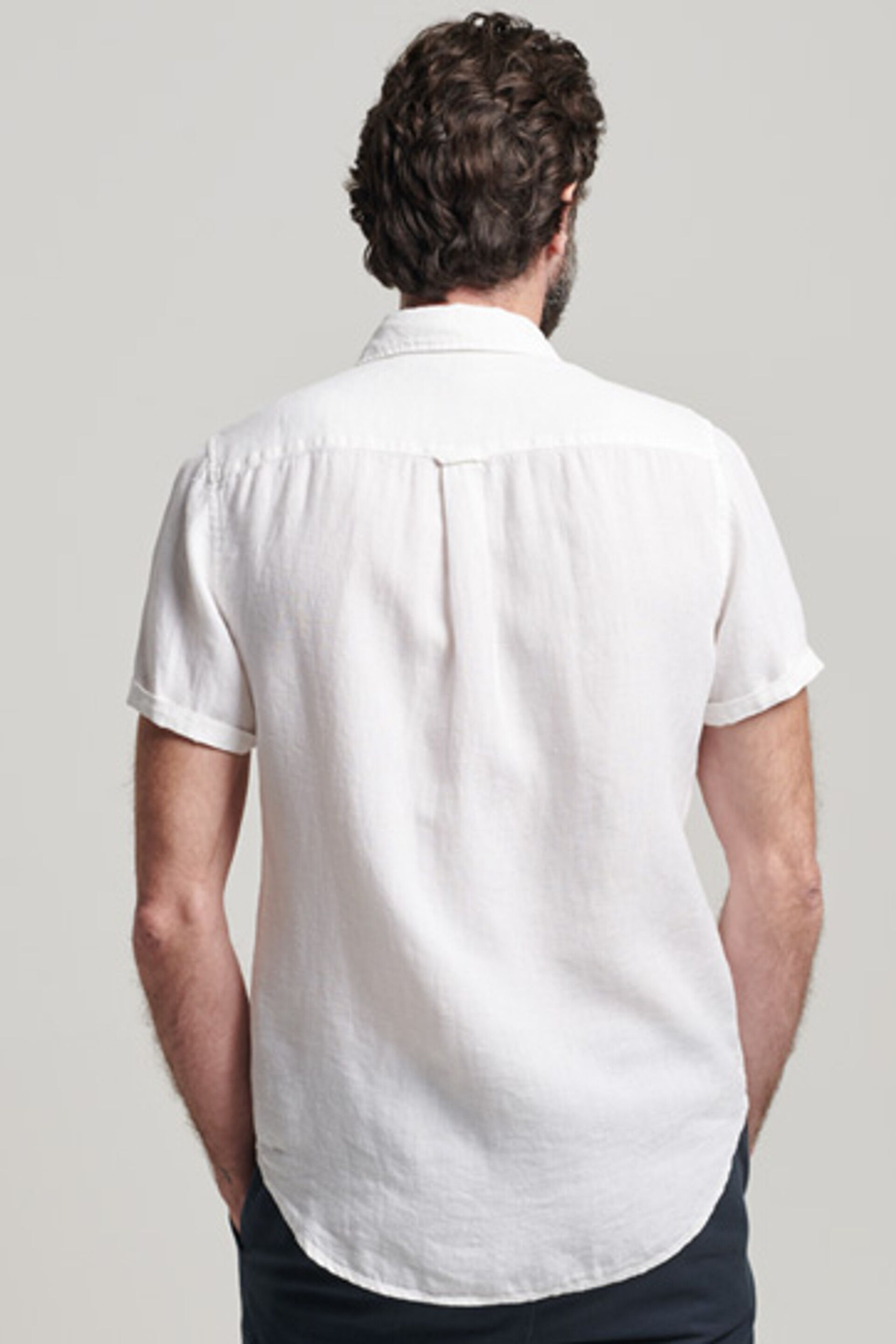 Superdry Optic Studios Casual Linen Short Sleeve Shirt - Image 4 of 9