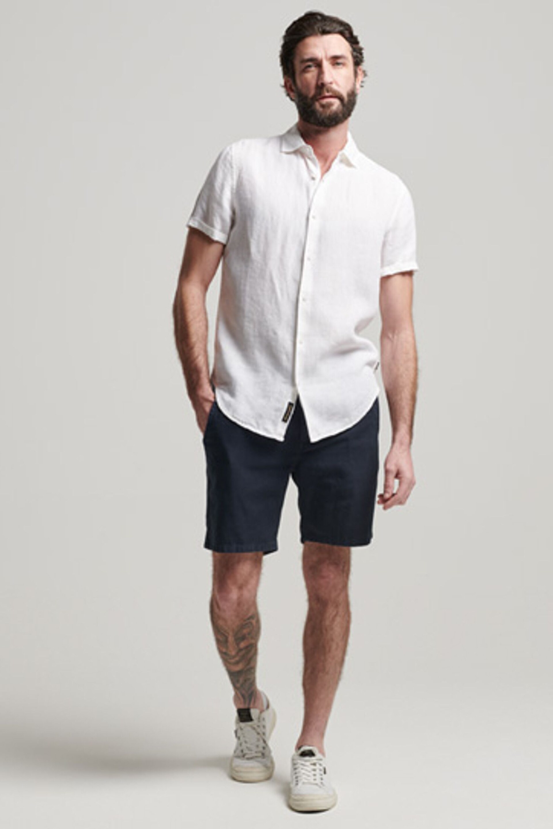 Superdry Optic Studios Casual Linen Short Sleeve Shirt - Image 6 of 9
