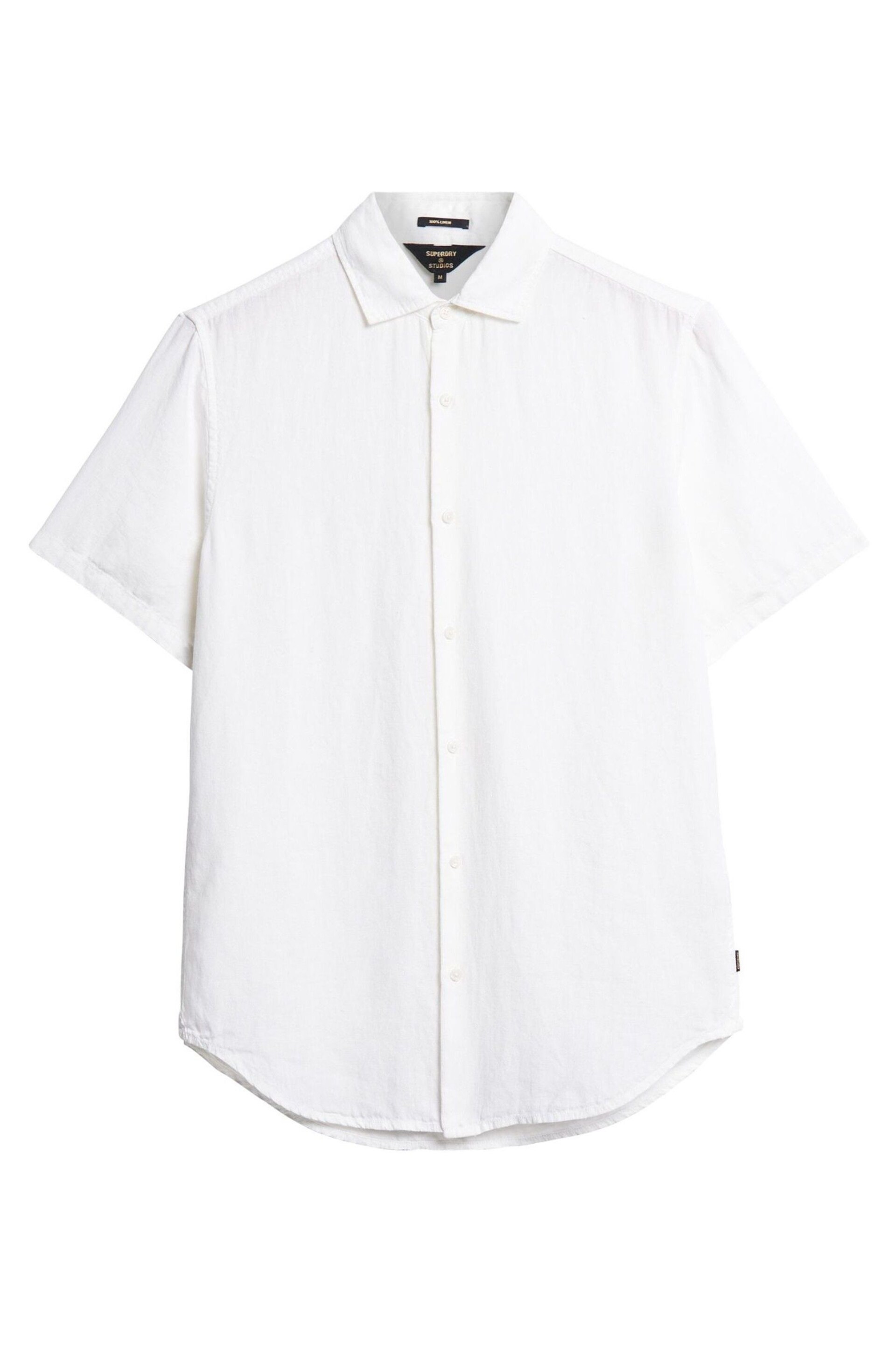 Superdry Optic Studios Casual Linen Short Sleeve Shirt - Image 7 of 9