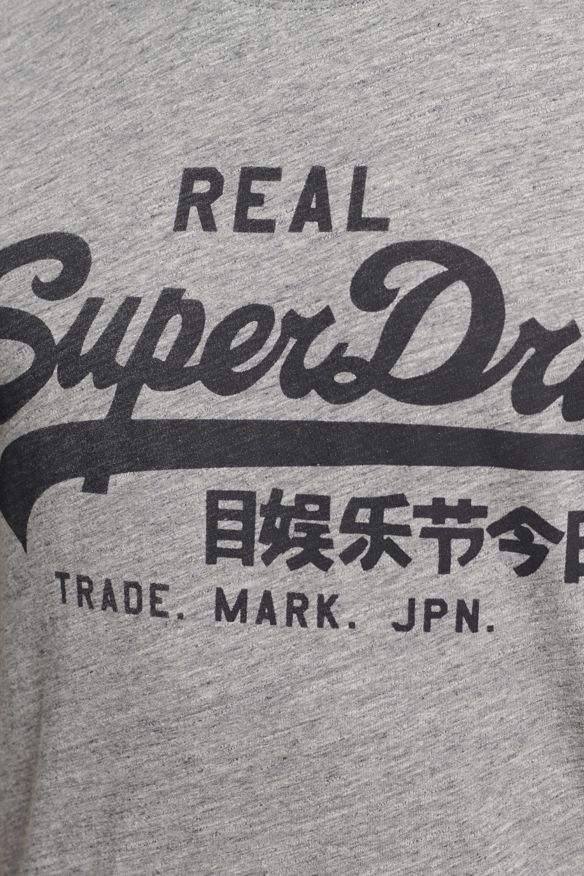 Superdry Grey Vintage Logo Core T-Shirt - Image 7 of 8