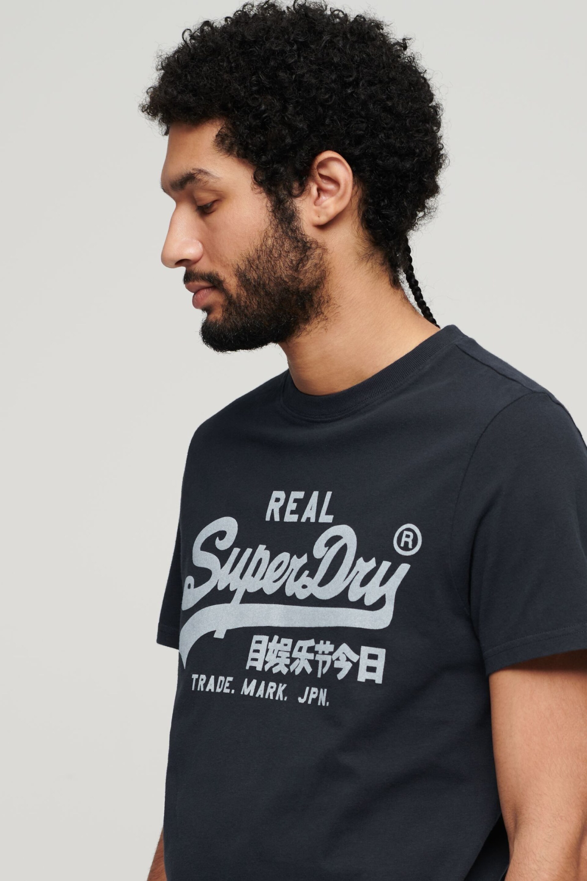 Superdry Blue Vintage Logo Core T-Shirt - Image 3 of 7