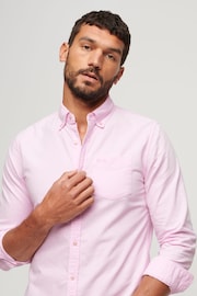 Superdry Pink Cotton Long Sleeved Oxford Shirt - Image 3 of 10