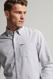 Superdry Blue Cotton Long Sleeved Oxford Shirt - Image 3 of 8
