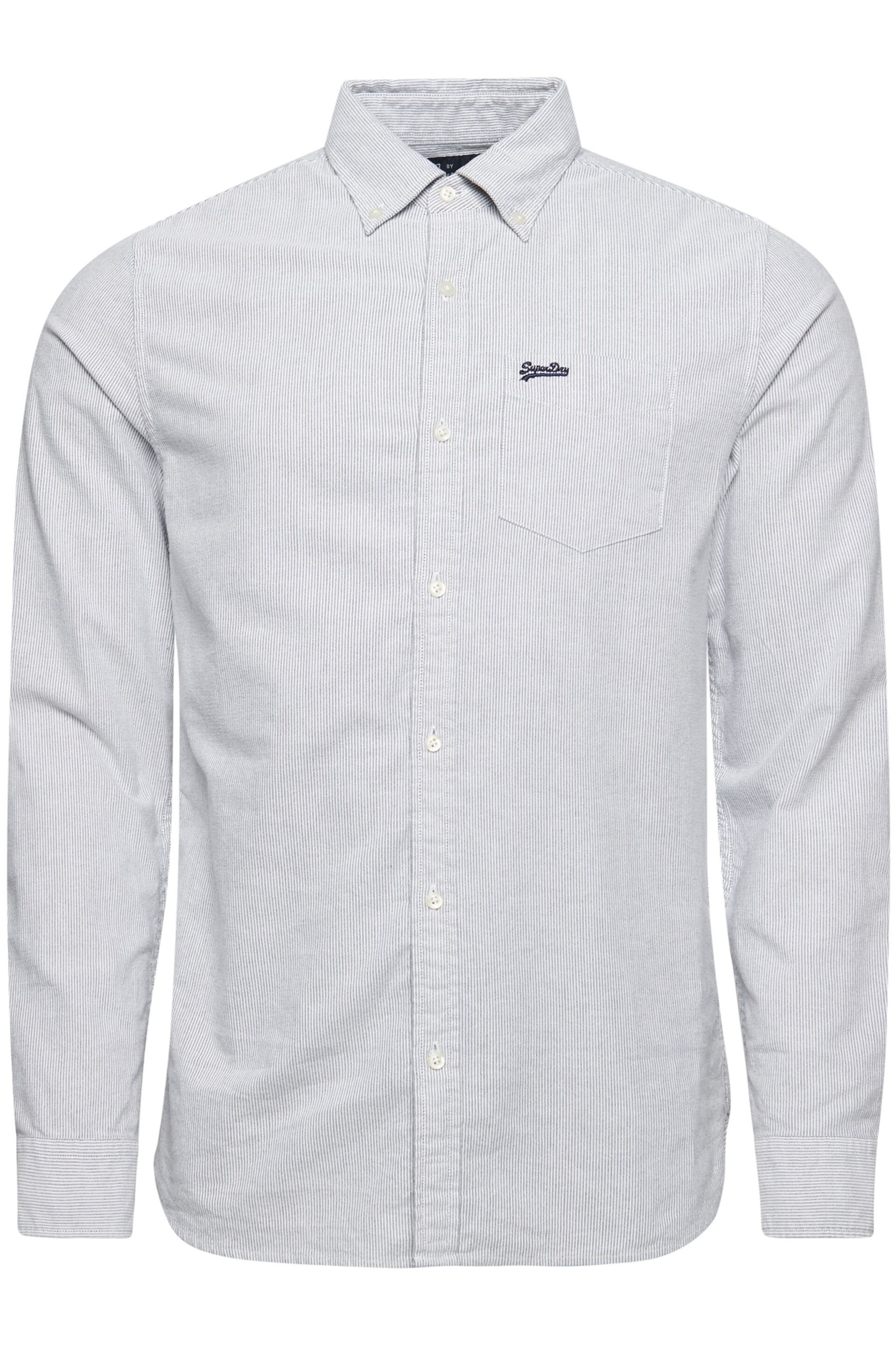 Superdry Blue Cotton Long Sleeved Oxford Shirt - Image 8 of 8