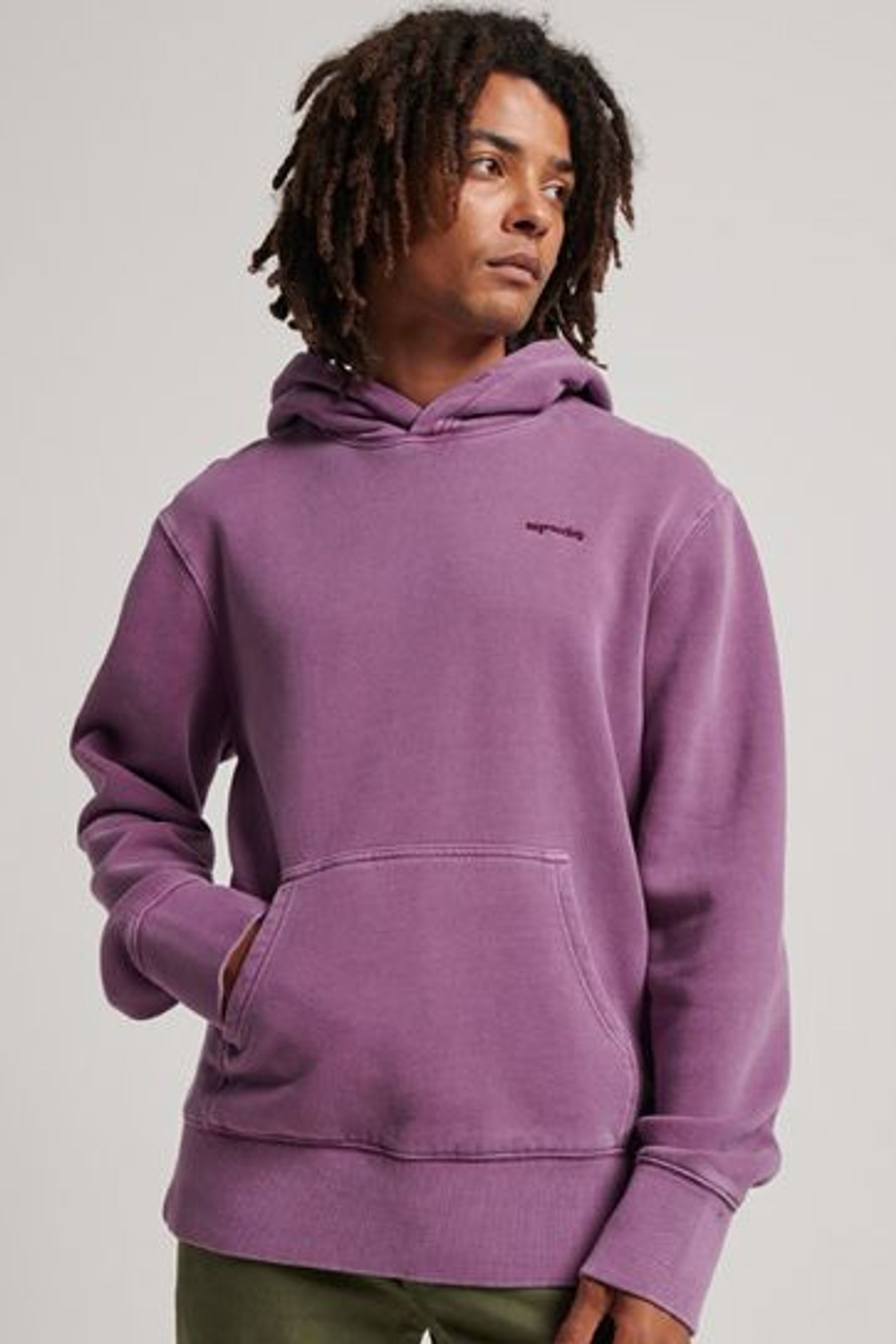 Buy Superdry Purple Vintage Washed Mark Hoodie from Next Luxembourg