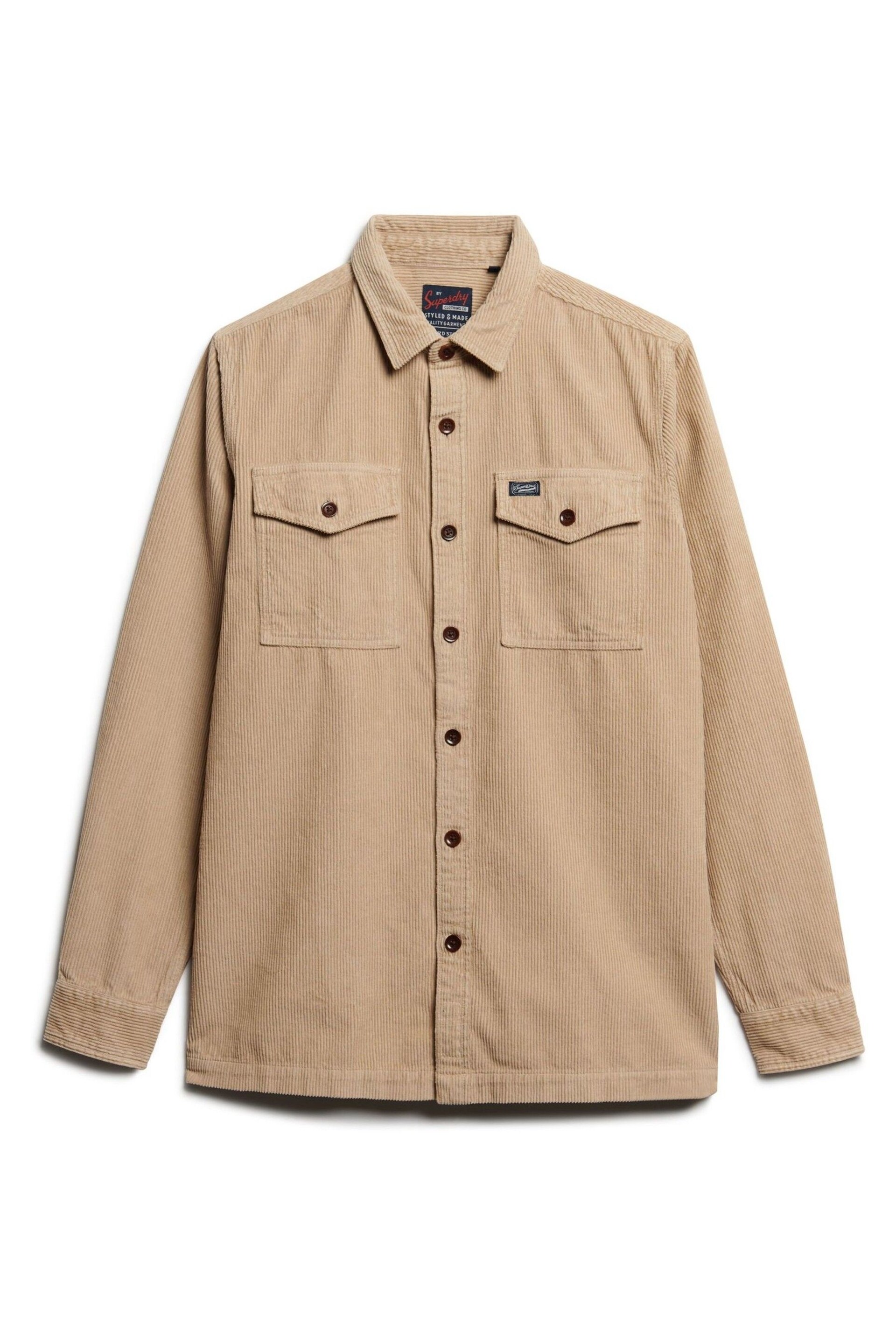 Superdry Brown Vintage Cord Overshirt - Image 6 of 6