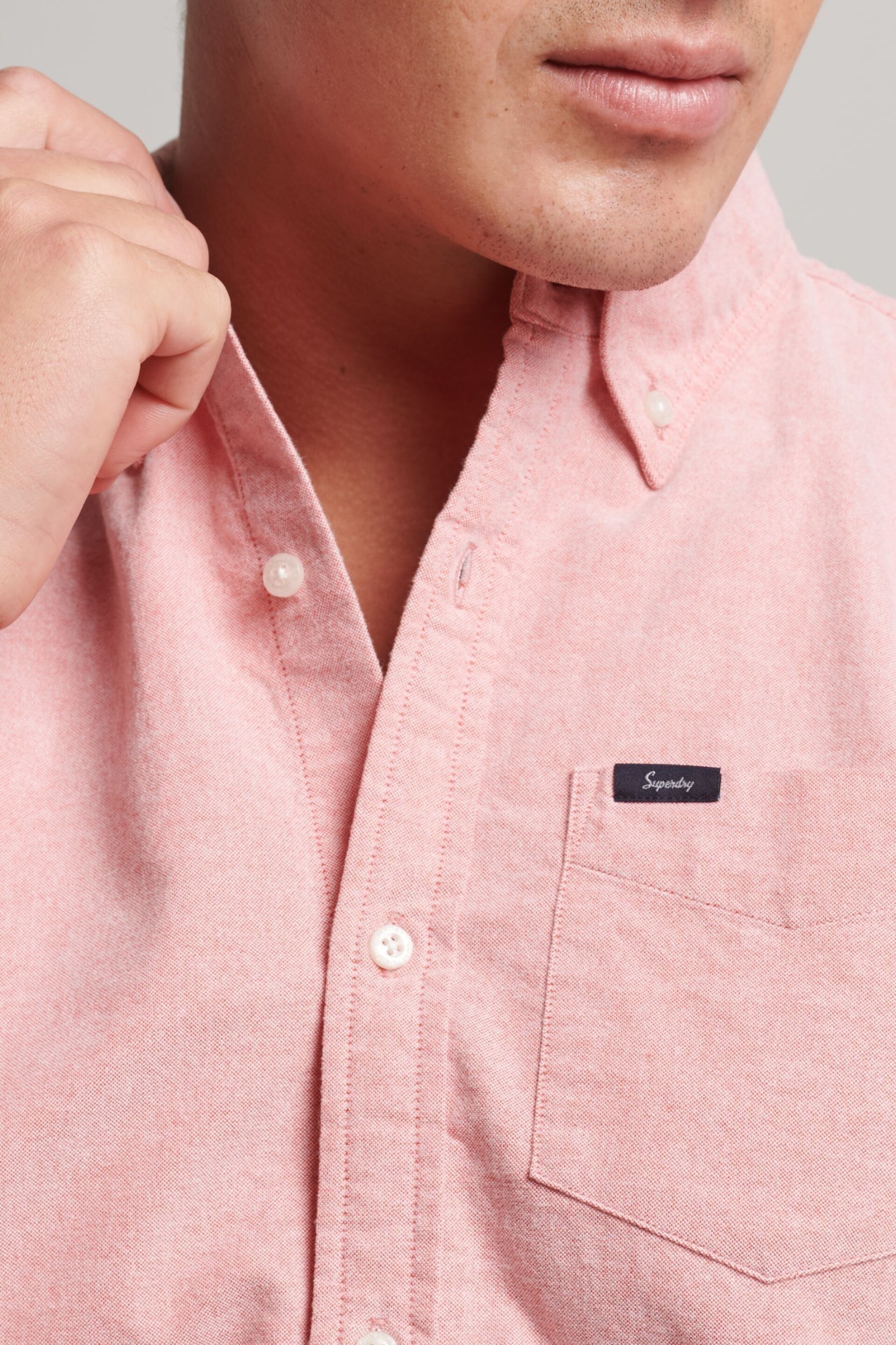 Superdry Pink Vintage Oxford Short Sleeve Shirt - Image 5 of 8