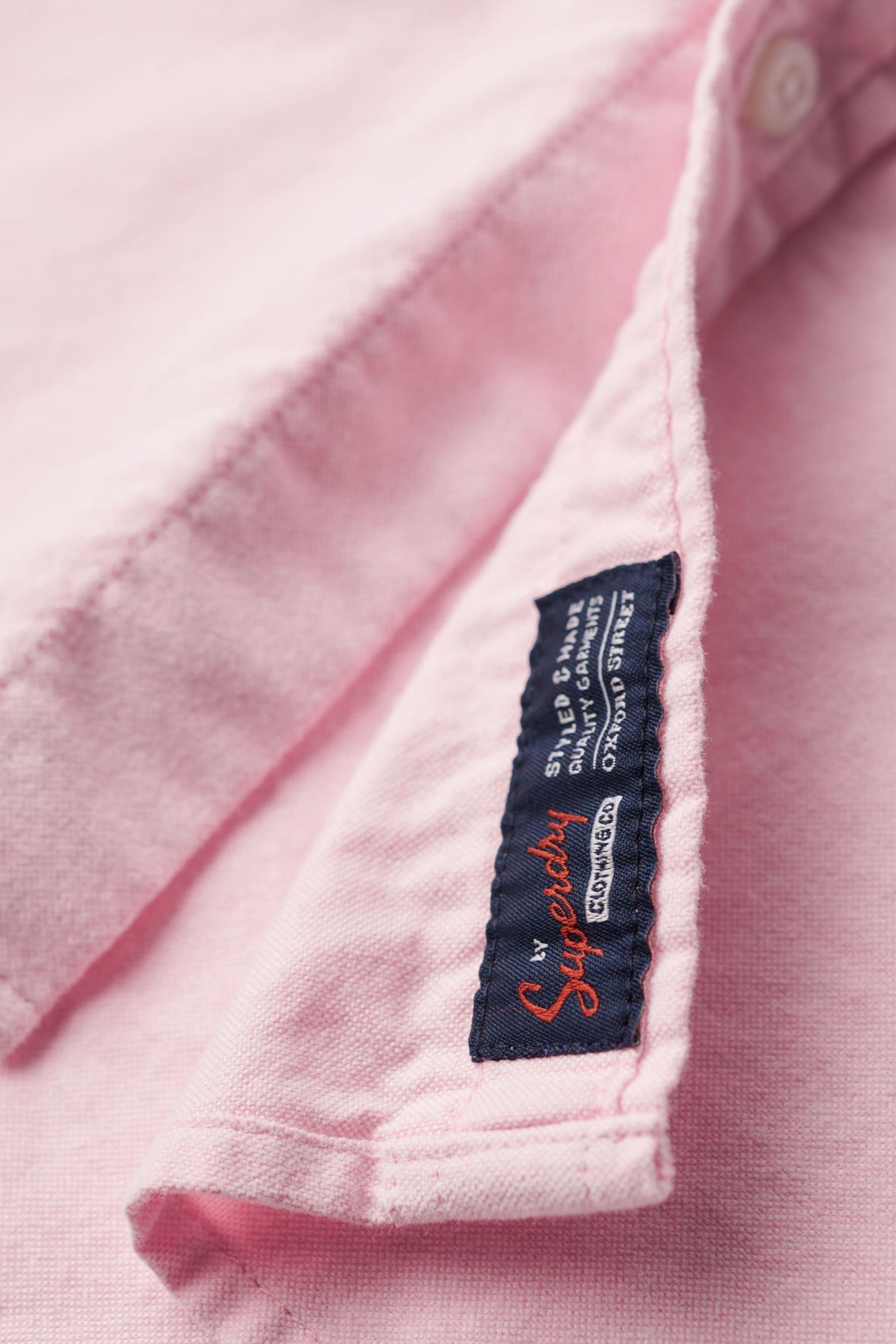 Superdry Pink Vintage Oxford Short Sleeve Shirt - Image 8 of 8