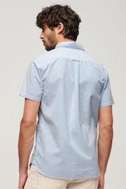 Superdry Blue Vintage Oxford Short Sleeve Shirt - Image 3 of 9