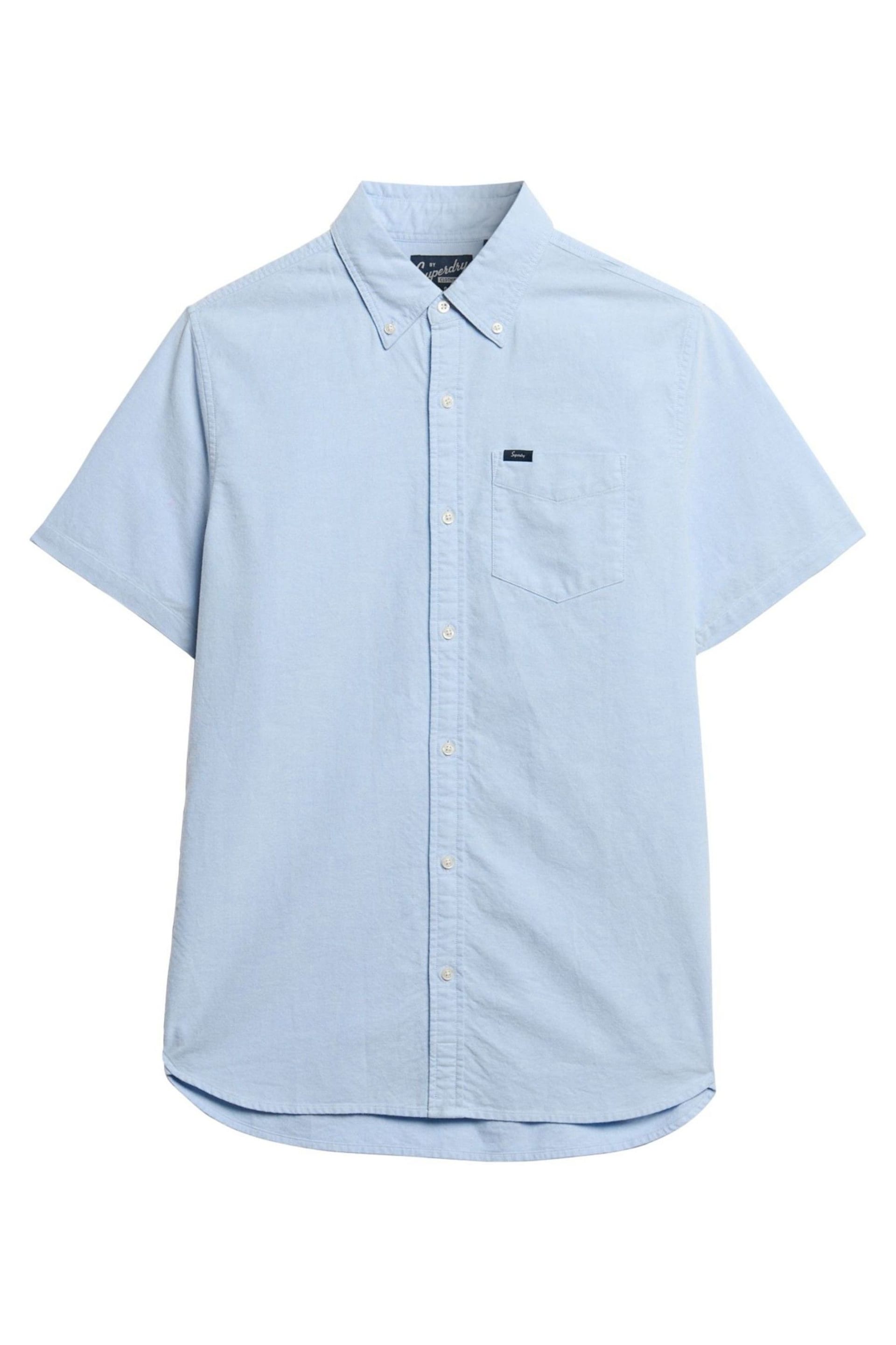 Superdry Blue Vintage Oxford Short Sleeve Shirt - Image 7 of 9