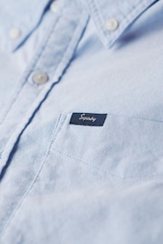 Superdry Blue Vintage Oxford Short Sleeve Shirt - Image 9 of 9