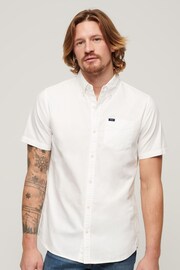 Superdry White Vintage Oxford Short Sleeve Shirt - Image 2 of 6