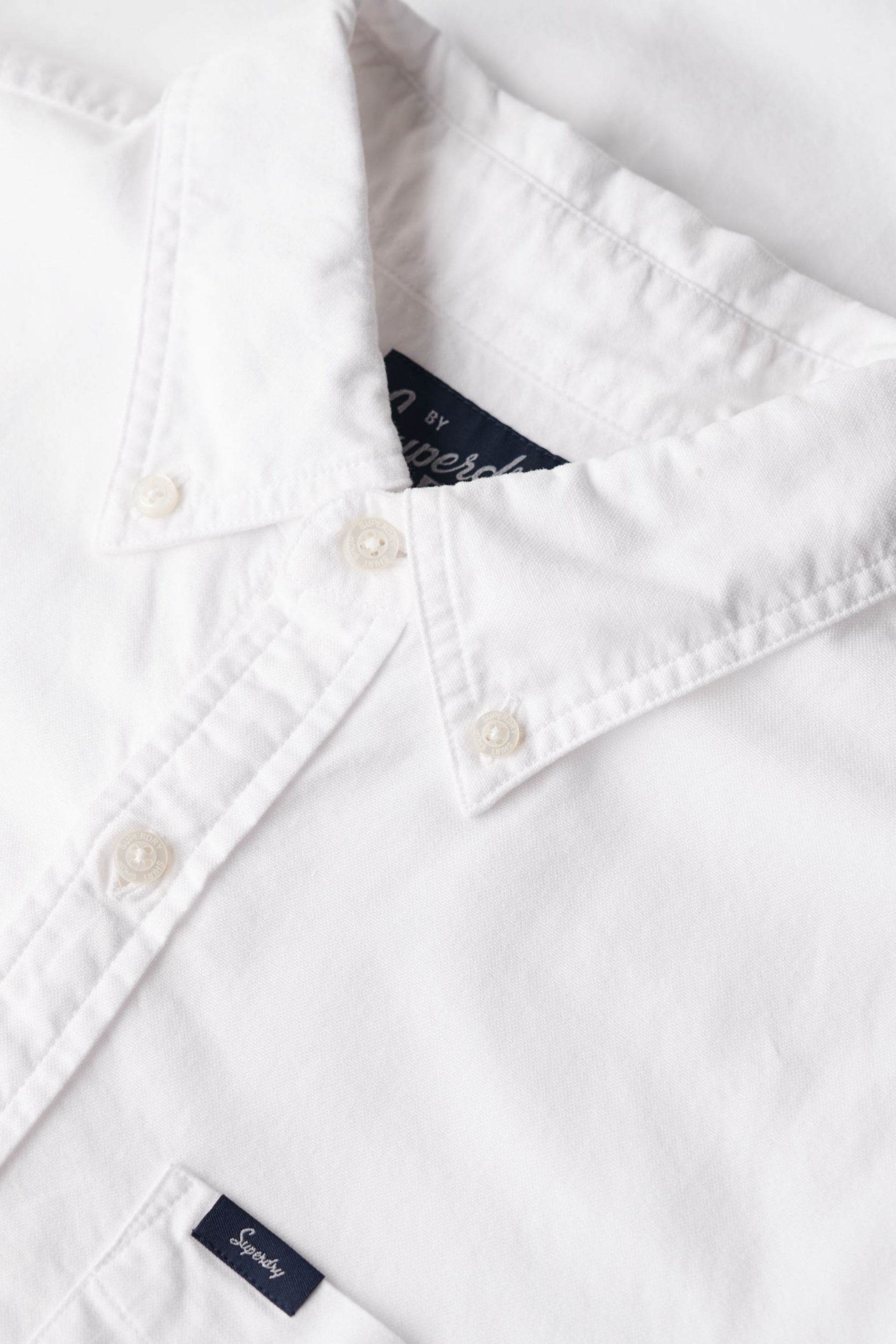 Superdry White Vintage Oxford Short Sleeve Shirt - Image 3 of 5