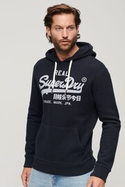 Superdry Blue Vintage Logo Hoodie - Image 1 of 3