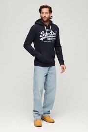 Superdry Blue Vintage Logo Hoodie - Image 2 of 3