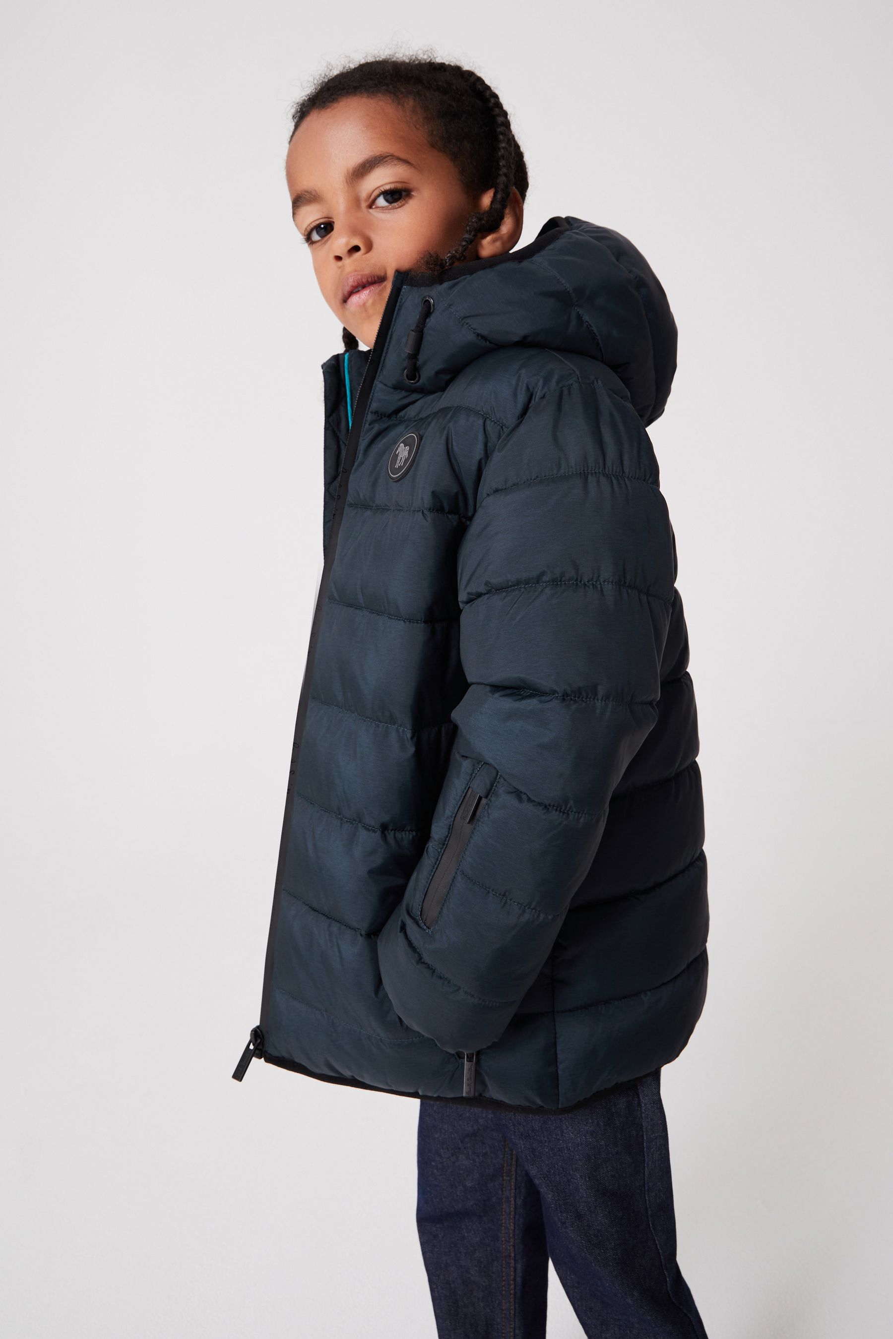 Boys navy padded jacket on sale