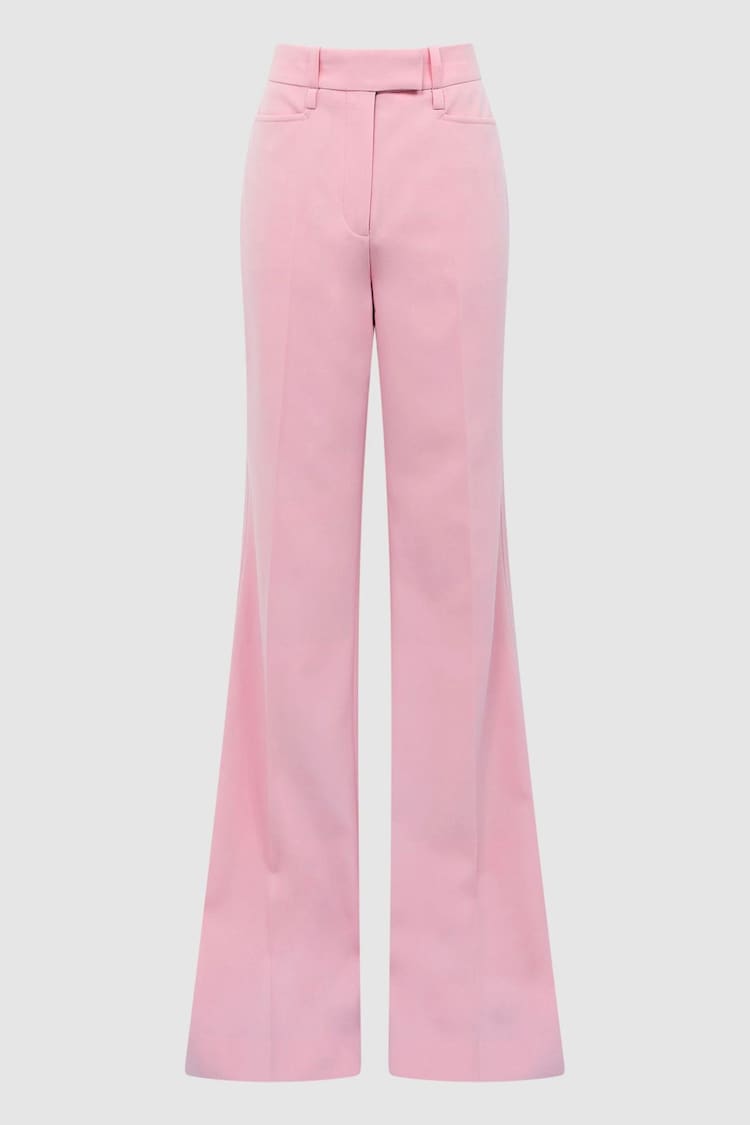 Reiss Pink Blair High Rise Wide Leg Trousers - Image 2 of 8