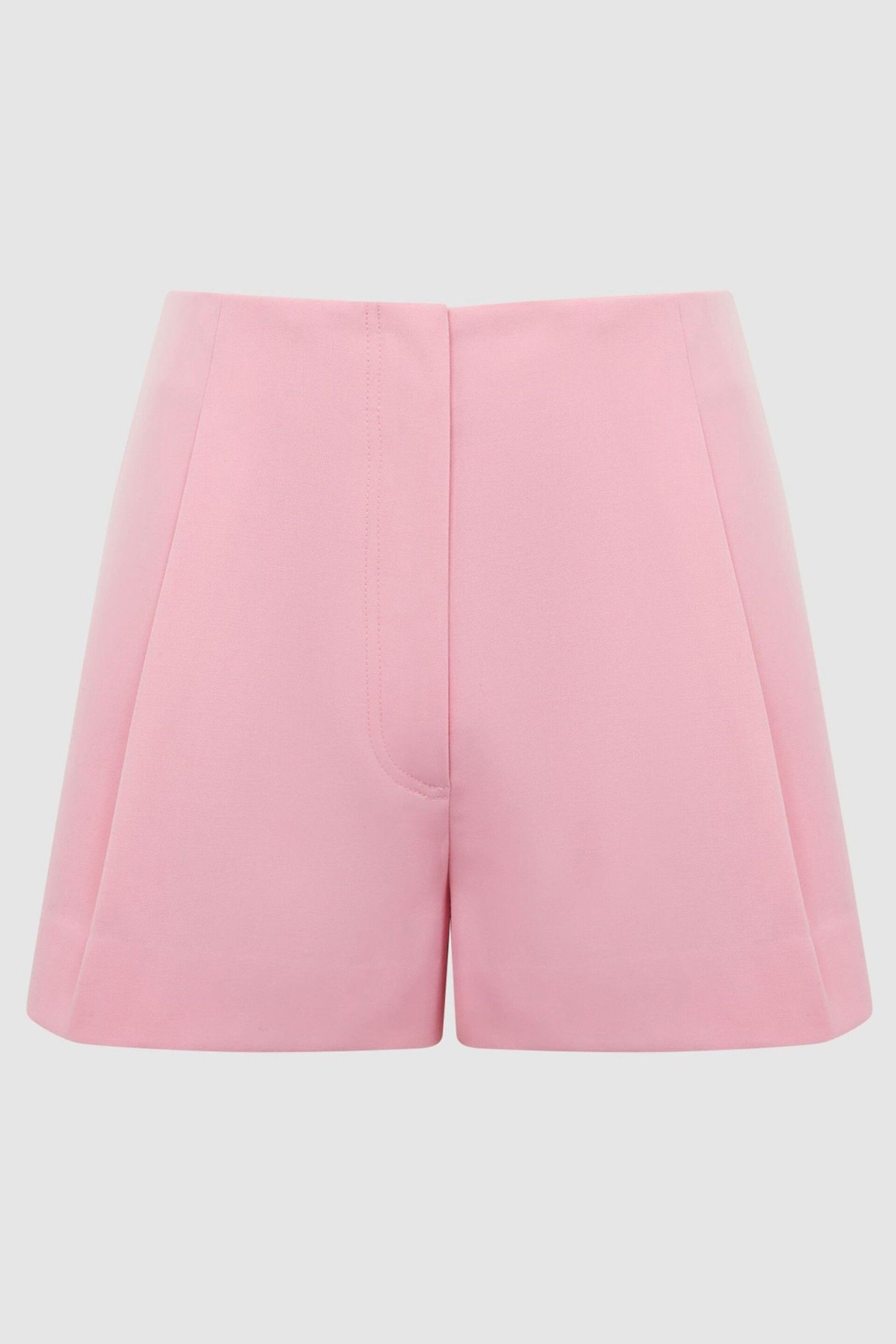 Reiss Pink Blair Mid Rise Tailored Shorts - Image 2 of 5