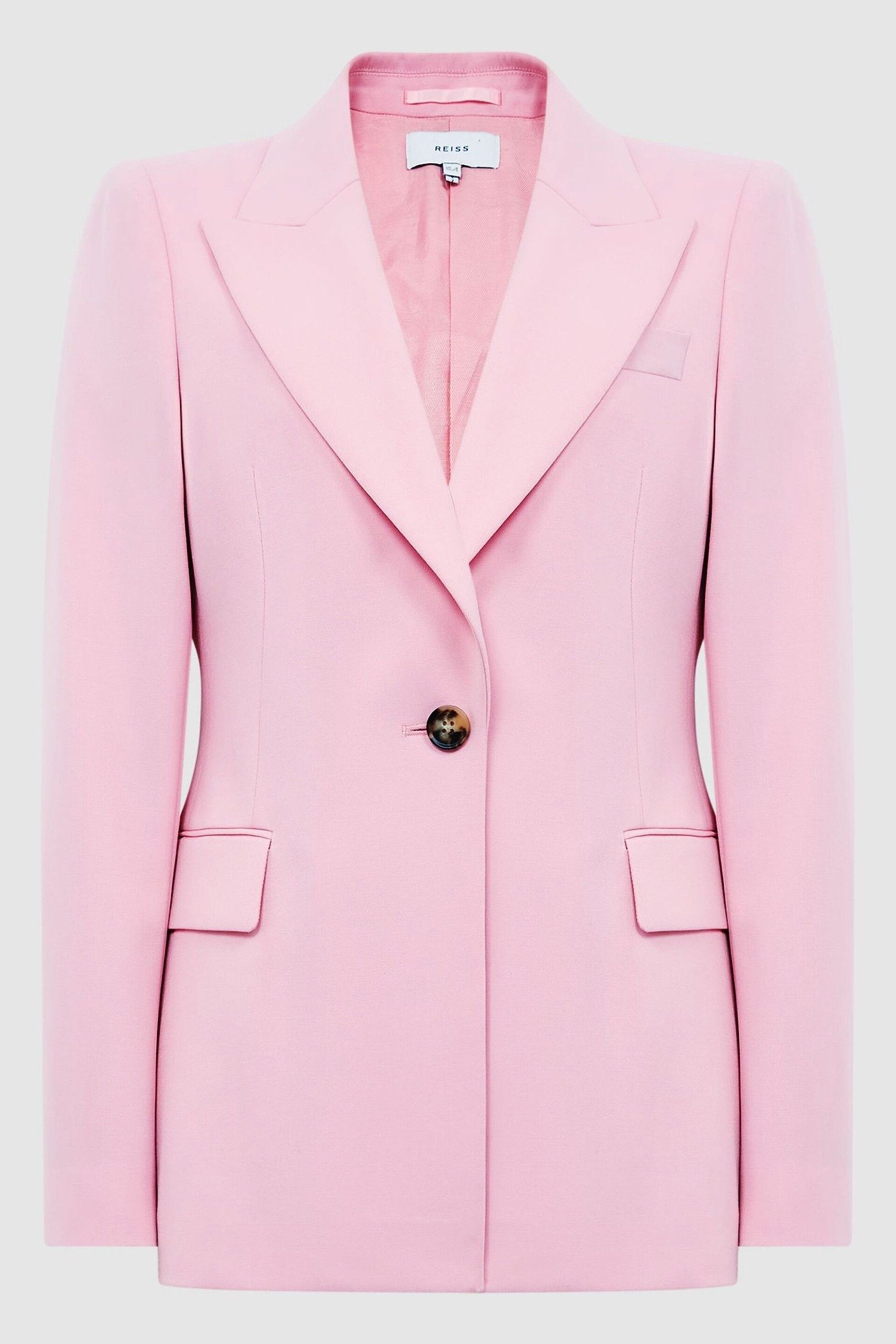 Reiss Pink Blair Single Breasted Wool Blend Blazer - Image 2 of 7