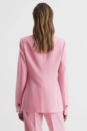 Reiss Pink Blair Single Breasted Wool Blend Blazer - Image 4 of 7