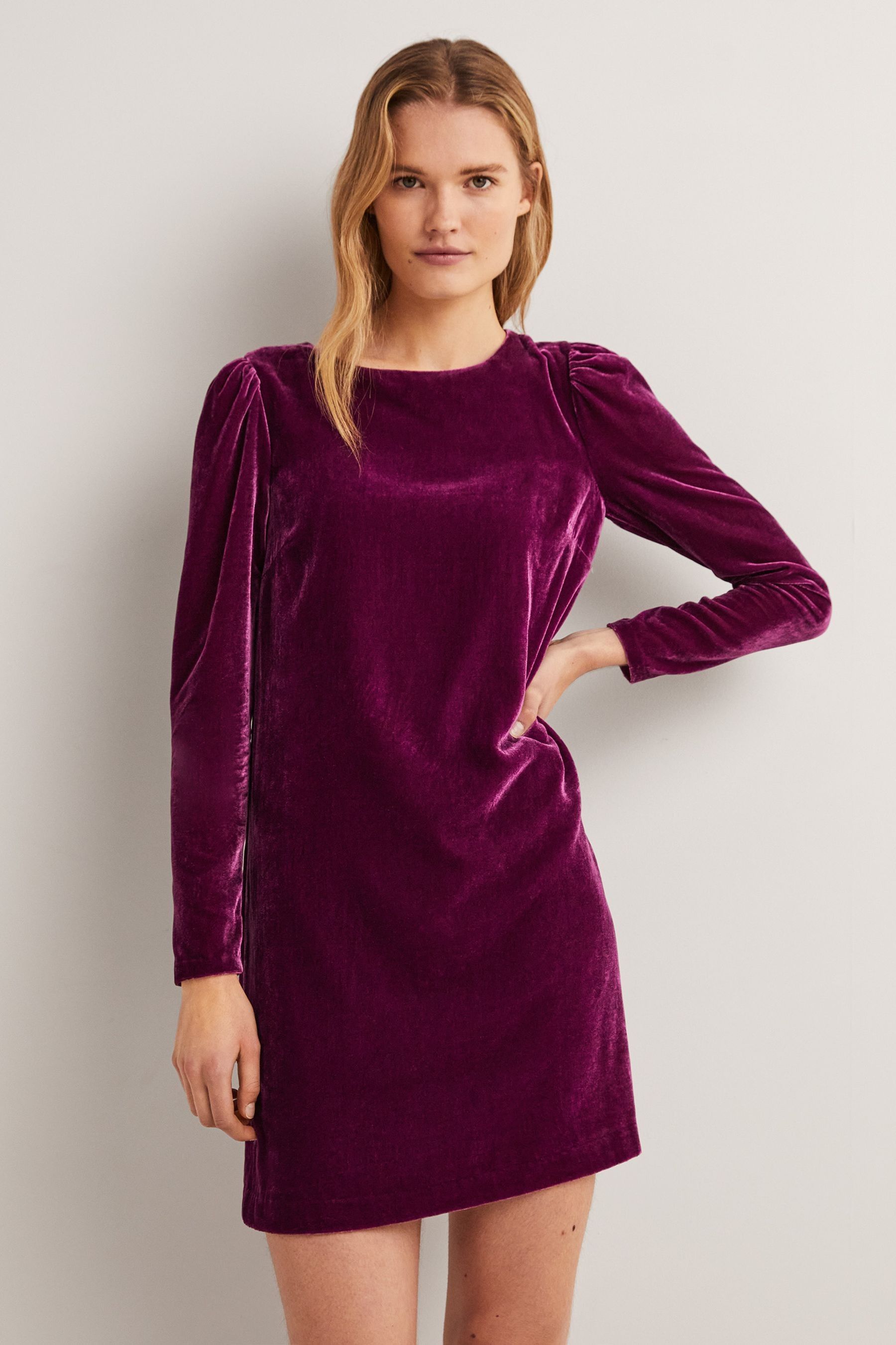 Buy Boden Red Mini Back Detail Velvet Dress from Next Slovenia