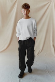 Black Lined Parachute Cargo Trousers (3-16yrs) - Image 3 of 8