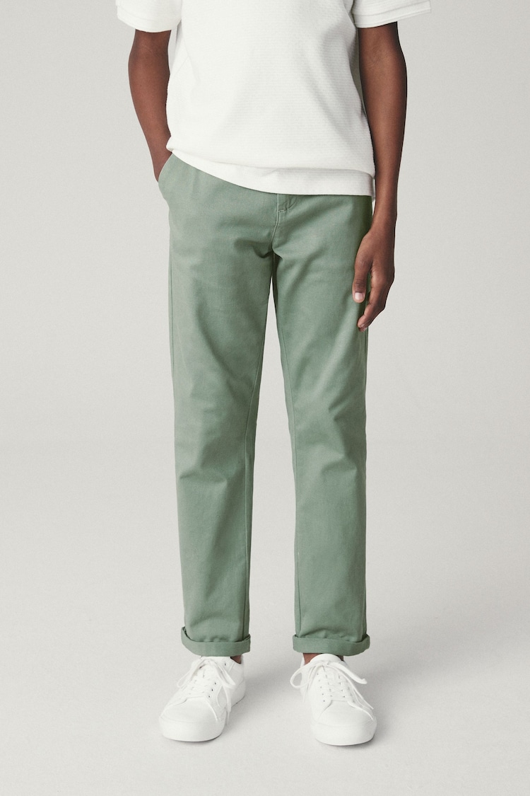 Mineral Green Regular Fit Stretch Chino Trousers (3-17yrs) - Image 2 of 6
