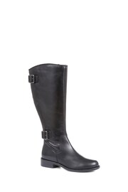 Jones Bootmaker Carrara Wide Calf Fit Leather Black Boots - Image 2 of 5