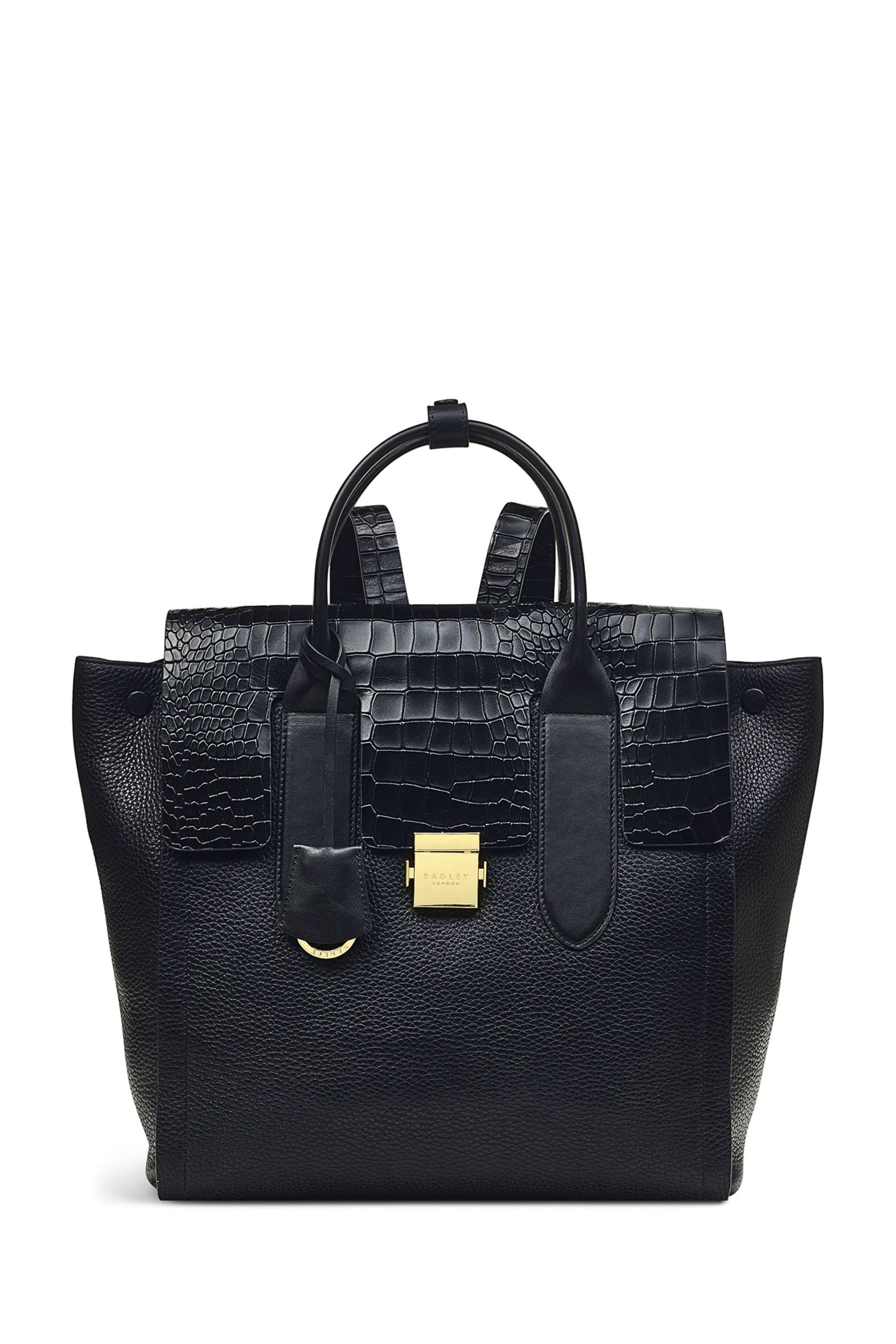 Faux croc backpack top