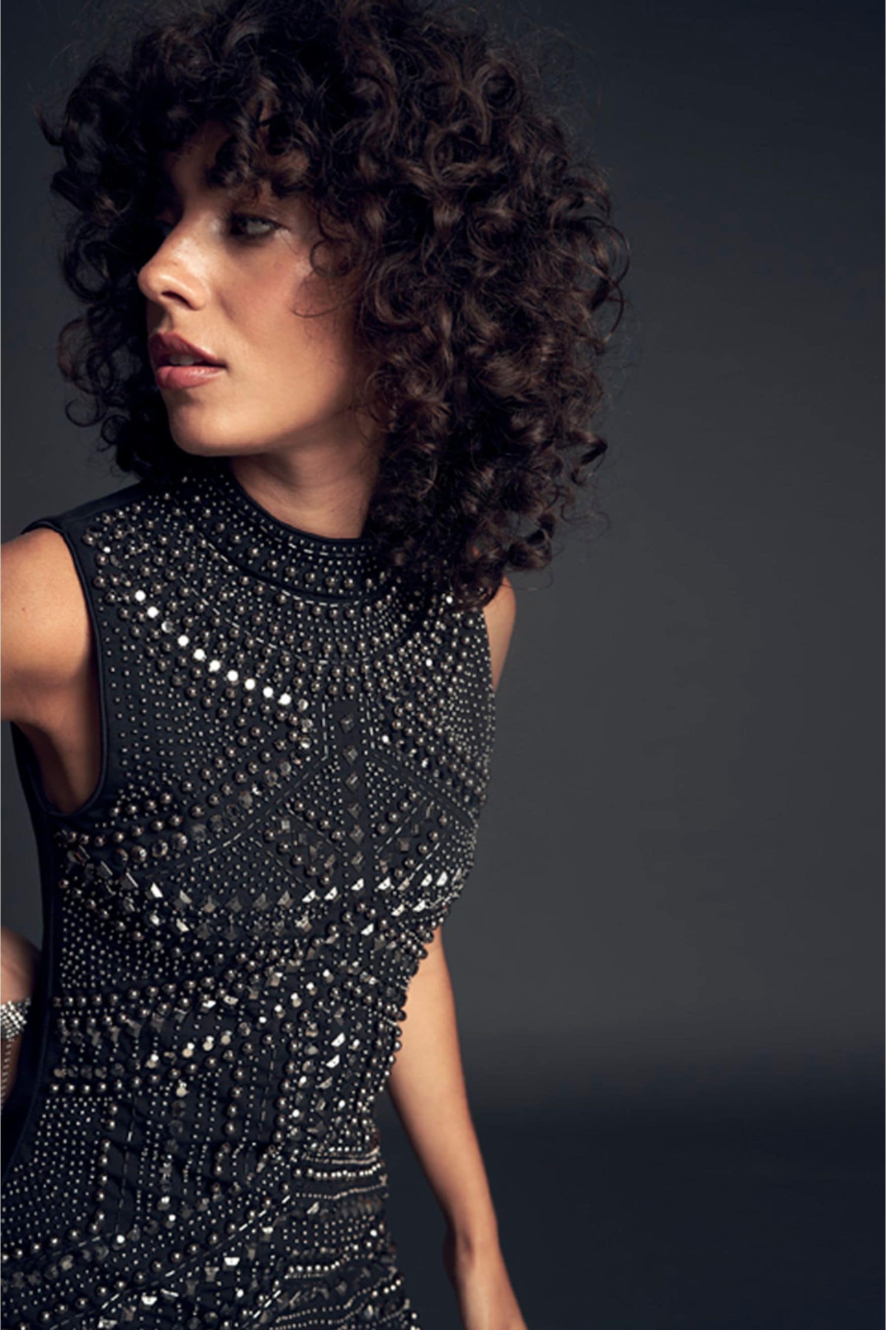 Stud embellished bodycon dress top