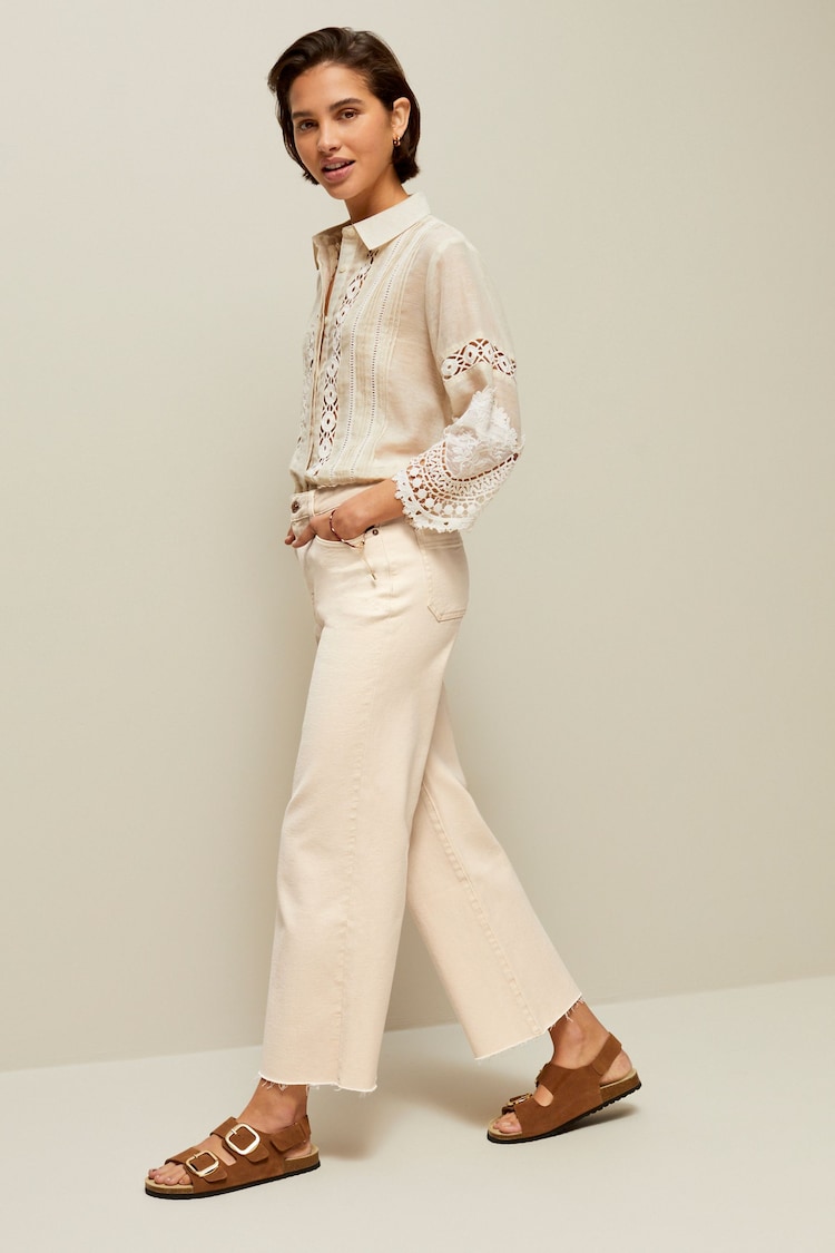 Buy Peach Pink Cropped Wide Leg Jeans from Next Luxembourg