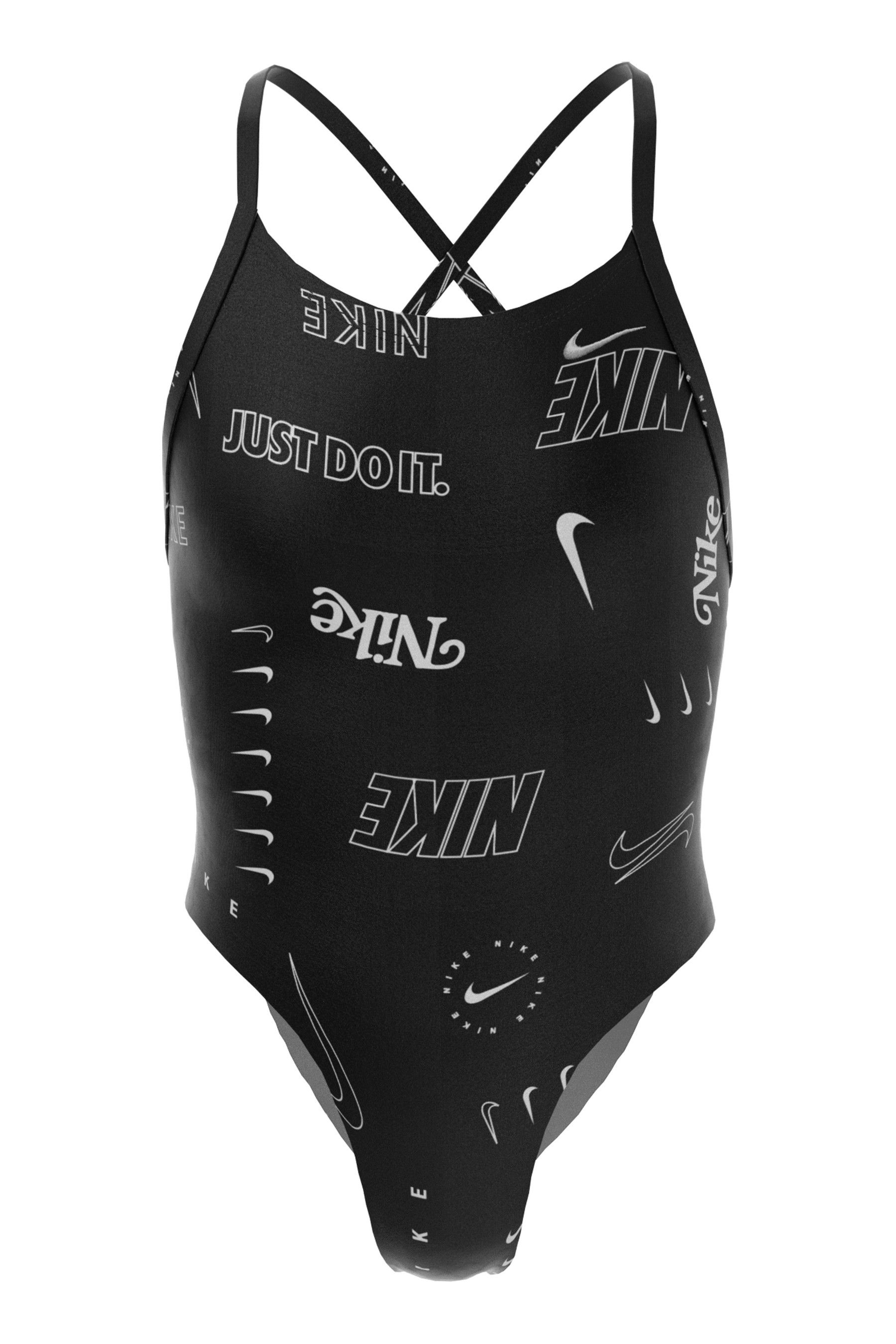 Buy Black Nike Hydrastrong Multi Print Lace Back Swimsuit from Next Luxembourg