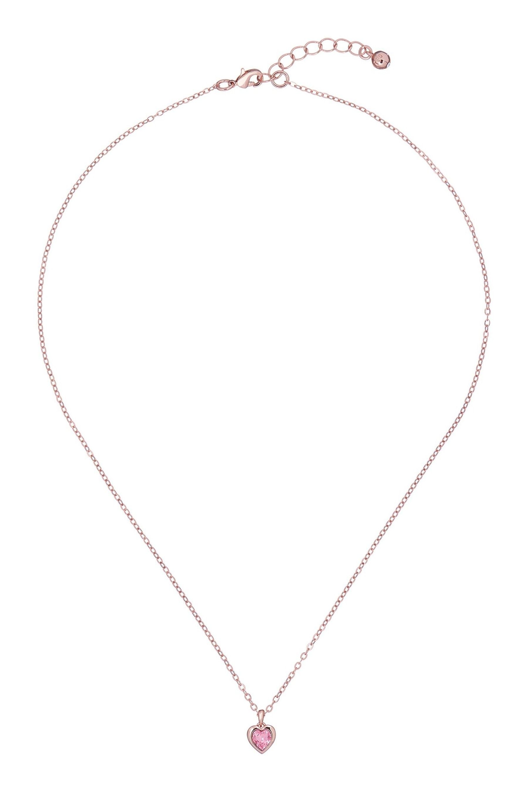 Buy Ted Baker Rose Gold Tone Han Crystal Heart Pendant Necklace from Next Luxembourg