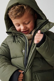 Clarks Khaki Green Boys Padded Coat - Image 9 of 15